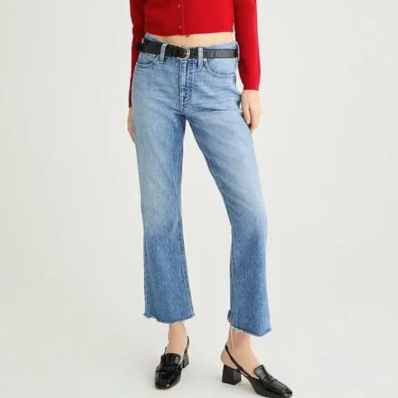 9 in J Crew Billie Demi Boot Crop Distressed Jeans - Picture 8 of 9